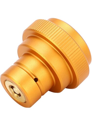 Zhed CO2 Adapter for Soda Water, Quick Connecting CO2 Cylinder with TR21-4 Male Thread, CO2 Adapter Accessories Compatible with DUO Terra Art, Brass Aluminum Alloy (Gold Orange)