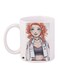 Cartoon Girl Printed Coffee Mug White/Grey/Orange