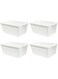 FCG Home - 4 Pack - White Basket Tray Kitchen Pantry Cupboard Storage Organizer Box Bin (Small)