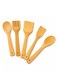 Natural Wood Kitchen Utensil 5 Pcs Set   Heat-Resistant &amp; Scratch-Resistant Cooking Tools   Wooden Spoon, Spatula, Slotted Spatula, Turner &amp; Scraper   Non-Slip, Lightweight &amp; Durable