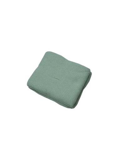 130 x 160 cm Linear Cotton Knitted Throw Blanket in Sage Green, 400GSM Soft Breathable Boho Decorative Couch Wrap and Cozy Bed Runner