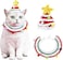 2PCS Cat Santa Hat with Scarf, Christmas Hats for Cats Pet Santa Hat Christmas Costume for Cat Rabbit Puppy Doll (Medium)