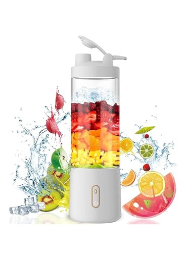 500ML Portable Blender, Personal Mini Blender for Shakes and Smoothies, Juice and Shakes, Personal Blender USB Rechargeable, Mini Blender Cordless