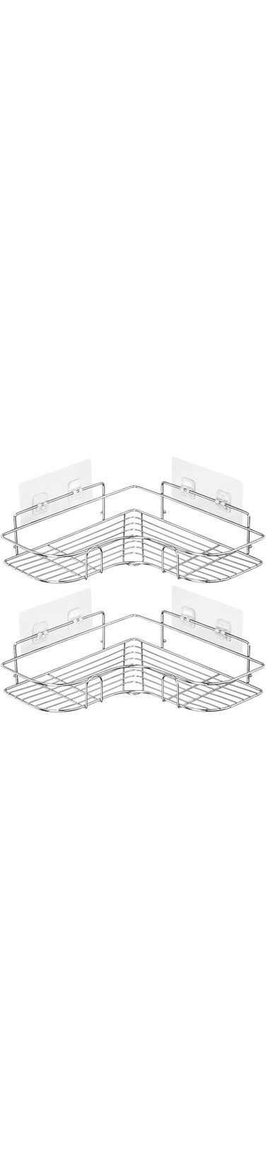 Sulfar 2pcs Corner Shower Caddy Adhesive Bathroom Stainless Steel Shelves Floating Shelves for Kitchen Bathroom Organizer