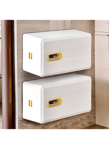 ECVV 2PCS Underwear Storage Drawers Organizers Wall Mounted Slid Bra Socks Storage Box Self-adhesive Dust-Proof Waterproof Clothes Wardrobe Accessories Space Saving,(38D x 13W x 17H cm)