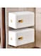 ECVV 2PCS Underwear Storage Drawers Organizers Wall Mounted Slid Bra Socks Storage Box Self-adhesive Dust-Proof Waterproof Clothes Wardrobe Accessories Space Saving,(38D x 13W x 17H cm)