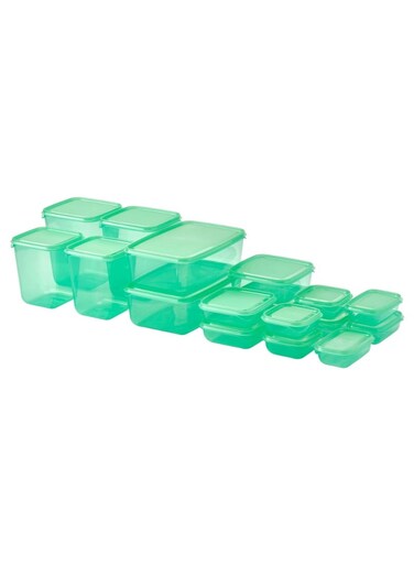 Food Container with Lid Set of 17 Green