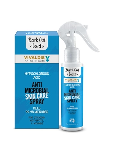 Bark Out Loud by Vivaldis Antimicrobial Skin Spray   for Itching, Hot Spots, Allergies &amp; Wounds   Kills 99.9% Microbes in Dogs &amp; Cats 100 ml, 1 Piece