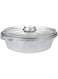 Cleany Genie Cleaning Superstore Diamond Disposable Food Storage Container/Bowl, Take away Aluminium Food Pot container with Hood Silver 39cm, 3 Pieces