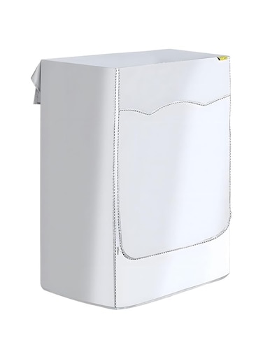 Aputue Washing Machine Cover, Silver 60 * 55 * 85cm Polyester Fabric Washing Machine Cover with Zipper, Durable Portable Washer Dryer Cover, Waterproof Dust Proof Sunscreen Washing Machine Cover