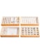 ProCase 4-Set Bamboo Stackable Jewelry Organizer Tray, Jewelry Drawer Inserts Container Display Case Storage for Earring Necklace Rings Bracelet with Removable Dividers -Warmwhite