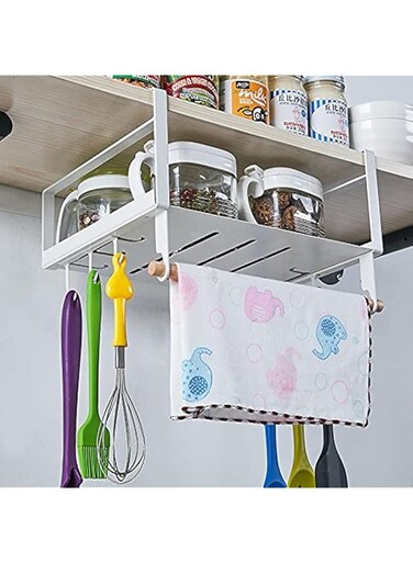 Zorex Multifunctional Under Shelf Basket Hanging Kitchen Shelf Cabinet Drying Storage Rack, Towel Holder Dryer, Organizing Basket for Kitchen Pantry Cabinet Closet