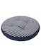 Large Round Cotton Floor Cushion &acirc;&euro;&ldquo; White with Dark Blue Stripe Design, Stylish Seating Pillow, 55&Atilde;&mdash;55&Atilde;&mdash;12 cm