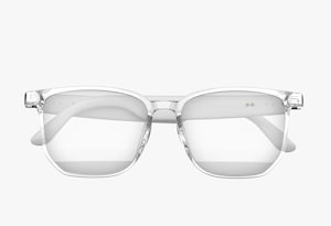 Green Lion Hamburg Smart Glasses with Anti-Blue Lens, Bluetooth 5.4, Magnetic Charging, 10m Transmission Distance, IPX4 Waterproof, 5-Hour Playtime and Talk Time, 95dB Sensitivity, White