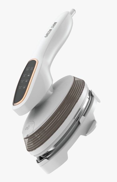 Green Lion Steam Glide Garment Steamer, 1500W, 7-9 Min Continuous Steam, 120ml Water Tank, 40 Sec Steam Ready, 90&deg; Rotatable Handle, Touchscreen Display, White
