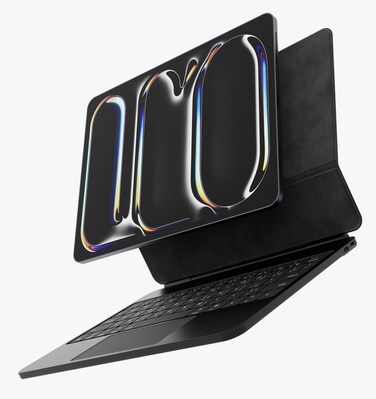 Powerology Smartcase Pro+ Wireless Keyboard Case, 500mAh, Snap-On Attachment, Multi-Gesture Trackpad, RGB Lights, Digital Display, Designed for iPad Pro 11&rdquo; M4, Black