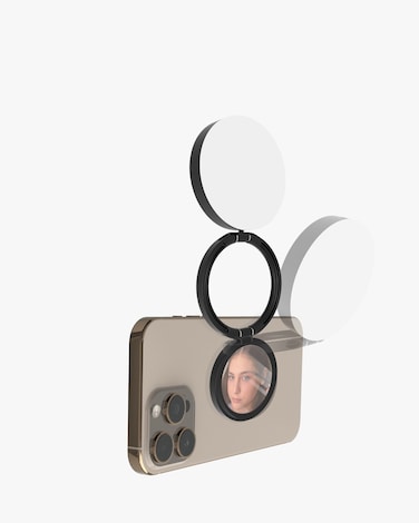 Porodo Lifestyle Magnetic Selfie Fill Light, 1200mAh Battery, USB-C Charging, 360&deg; Full Rotation, 126 LEDs, MagSafe Compatible, 3 Color Temperatures, 120&deg; Lighting Angle, 4W Power, Black
