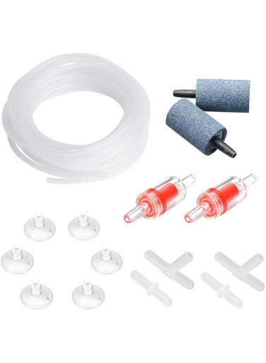 NALACAL 4m Aquarium Tubing Set, Air Pump Accessories Fish Tank Aeration Suction Cups Aquarium Aquarium Aeration SetupAquarium Check Valves Air Tubing Connectors for Fish Tank Aeration Setup