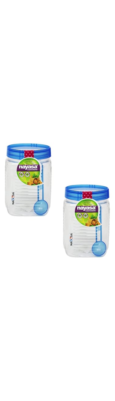 Nayasa Plastic Food Storage Containers for Kitchen, BPA free Plastic Food Container, Assorted Colors, Set of 2Pcs Dura (500 ml)
