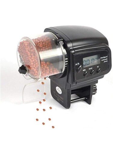 eWINNER Automatic Fish Feeder 1.1 inch LCD screen Aquarium Tank Auto Fish Timed Feeder/Adjustable FishFood Dispenser/Auto Fish Food Timer Feeder for Vacation Weekend (2009D)