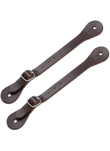 Saintrygo 2 Pieces Leather Spur Straps Western Men Adjustable Boot Straps Single Ply Spur Straps for Boots Western Women Men