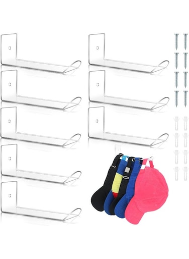 8 Pcs Wall Mount Hat Rack