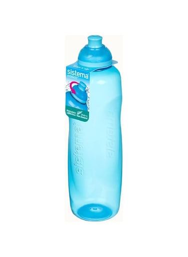 Sistema 600ML Helix Squeeze Bottle for school, sports &amp;,On the Go, comes with Twist &lsquo;n&rsquo; Sip lid, easy grip shape, Leak proof, Impact Resistant. Dishwasher safe &amp; BPA Free, Blue