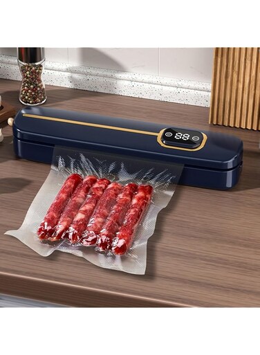 Excefore Food Vacuum Sealer Machine, Bag Sealer Protector Vacuum Sealer Machine Automatic Vacuum Sealer, for Sealing Packing Fresh Food Storage Tools (Blue)