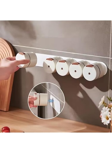 TARZ Wall Mounted Spice Jar Organizer Containers &ndash; Space Saving Spice Rack for Kitchen Storage   Clear Jars for Herbs, Spices and .s   Easy Access &amp; Durable Spice Holder   Set of 6 Spice Jars