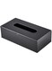 JunSun Rectangular Tissue Box Cover Tissue Box Holder Napkin Holder Tissue Storage Box Facial Tissue Holder Decorative Holder For Bathroom Bedroom Nightstand Office Dresser-Stainless Steel Matte Black