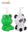 2PCS Kids Hand Wash Bottles 300ml, Cartoon Frog &amp; Panda Melamine Refillable Soap Shampoo Dispenser Reusable Portable Easy-Clean Non-Toxic Pump Bottles, for Children Families for Bathroom Home School Travel