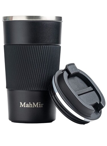 Tumbler Stainless Steel Vacuum Insulated Travel Mug Water Coffee Cup for Home Office Outdoor Works Great for Ice Drinks and Hot Beverage 510ml Black