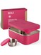 Stainless Steel Lunch Box Food Container with sauce cup - 900ml, Raspberry