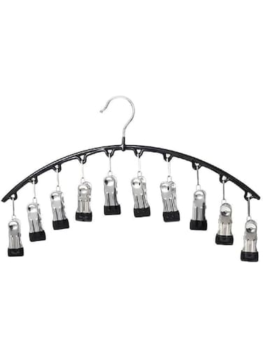 2 Pcs Hat Organizer for Closet, Hat Hanger with 10 Clips, Hanging Baseball Cap Organizer, Cowboy Hat Rack (Black, Pack of One)