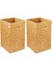 Fun Homes Metalic Floral Print Non Woven Fabric Foldable Laundry Basket , Toy Storage Basket, Cloth Storage Basket With Handles ,60Ltr(Set Of 2, Beige)-FHUNH16442