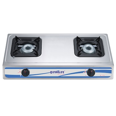 STARLIFE Deluxe 2 Burner Stainless Steel Gas Stove Reliable, Efficient &amp; Low Consumption Gas Stove, SL-1116