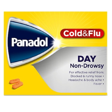 Panadol Cold &amp; Flu - DAY Tablets For Fever, Cold &amp; Flu, Pack of 24&rsquo;s