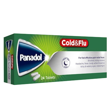 Panadol Cold &amp; Flu - NIGHT Tablets For Fever, Cold &amp; Flu, Pack of 24&rsquo;s