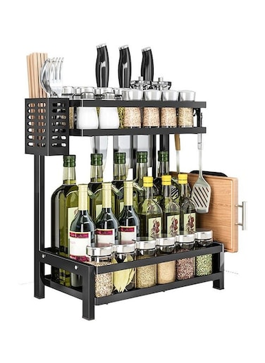 2 Tier Kitchen Stainless Steel Spice Rack Kitchen Countertop Storage Shelf