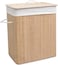 Bamboo Laundry Basket with Lid, Large Foldable Hamper
