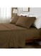 COLLECTION Stripe COFFEE BROWN Double Fitted Sheet 150x200 cm with 2 Pillow Cases