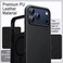 Leather Case for iPhone 17 Pro Max, Compatible with MagSafe, Anti-Slip Grip Phone Cover with Built-in Camera Control Button, Soft Microfiber Lining, 6.9-Inch Display (Black)