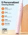 Bitvae Electric Toothbrush for Adults - Ultrasonic Electric Toothbrushes with 8 Brush Heads, toothbrush with tips set and travel case D2 (Pink)