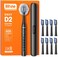 Bitvae Electric Toothbrush for Adults - Ultrasonic Electric Toothbrushes with 8 Brush Heads, ADA Accepted Power Rechargeable Toothbrush with 5 Modes, Smart Timer, Black D2