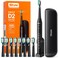 Bitvae Electric Toothbrush for Adults - Ultrasonic Electric Toothbrushes with 8 Brush Heads, toothbrush with tips set and travel case D2 (black)