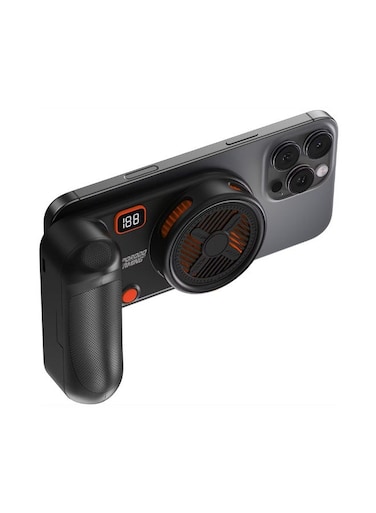 Arcticchill Magnetic Phone Cooler with Ultra-Quiet Fan, High Speed Fan, Slip-Resistant Design, 90 Minutes Working Time, 5000mAh Battery Capacity - Black / Orange