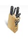 Pine wood knife holder   Kitchen knife set   Sturdy wooden kitchen knife holder with a non-slip base   Kitchen knife holder keeps knives of different sizes organized