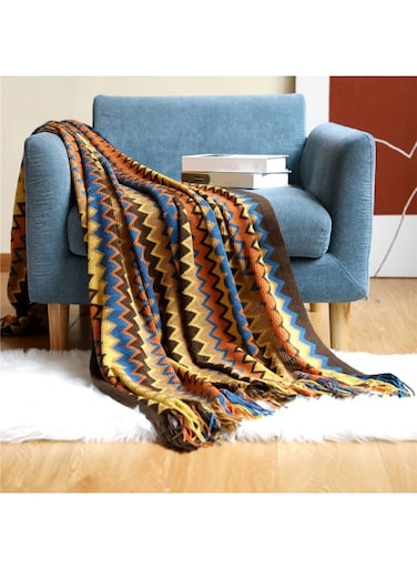 Blanket, Summer Knitted Sofa Travel Chic Bohemian Soft Comfortable Blanket&iuml;&frac14;&OElig;130 x170cm