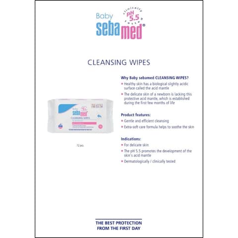 Sebamed Extra Soft Baby Cleaning Wipes White 72 Wipes Pack of 4