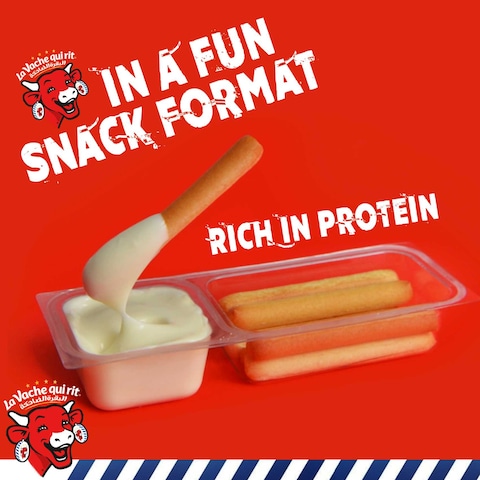 La Vache Qui Rit Dip &amp; Crunch Cheese And Breadstick Snack 8 Pieces 280g
